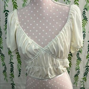 Forever 21 Cream Crop Top A3